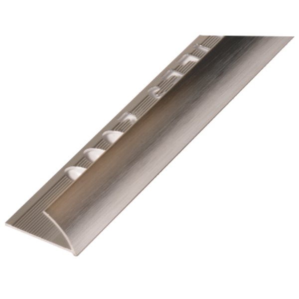 UNIPERFIL ALUMINIO TILES 12MM X 2.5M EUROCANTO PLATA CEPILLADO