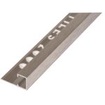 UNIPERFIL ALUMINIO TILES 12MM X 2.5M MULTIUSOS PLATA CEPILLADO