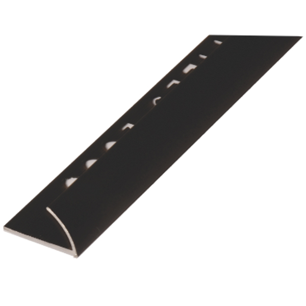 UNIPERFIL ALUMINIO TILES 12MM X 2.5M EUROCANTO NEGRO MATE