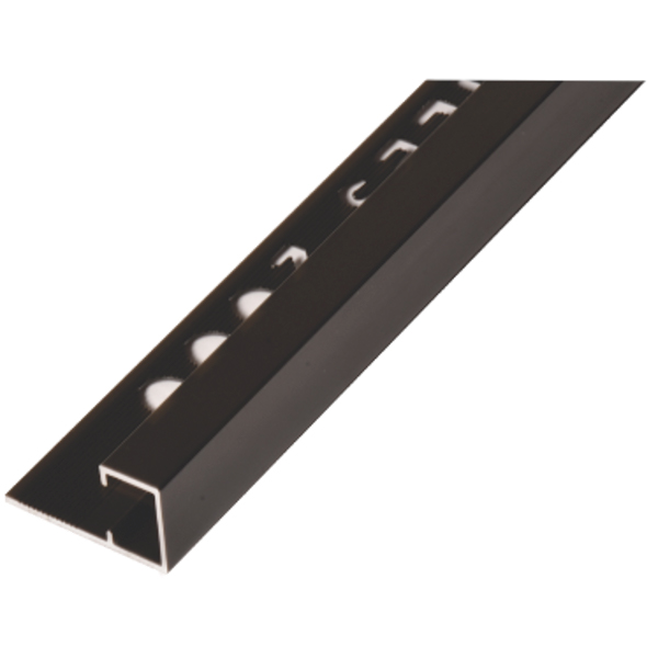 UNIPERFIL ALUMINIO TILES 12MM X 2.5M MULTIUSOS NEGRO BRILLO