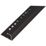 UNIPERFIL ALUMINIO TILES 12MM X 2.5M MULTIUSOS NEGRO MATE