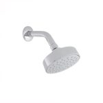 REGADERA URREA C/BRAZO Y CHAPETON REDONDA CROMO 10.5 CM